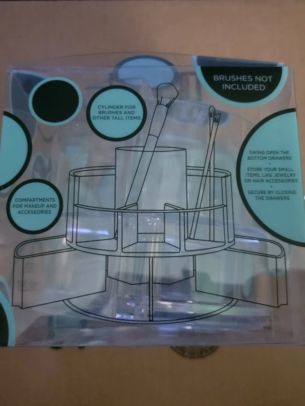 Equate Beauty Brush Organizer Compact Expandable Brand New Makeup Bath Vanity